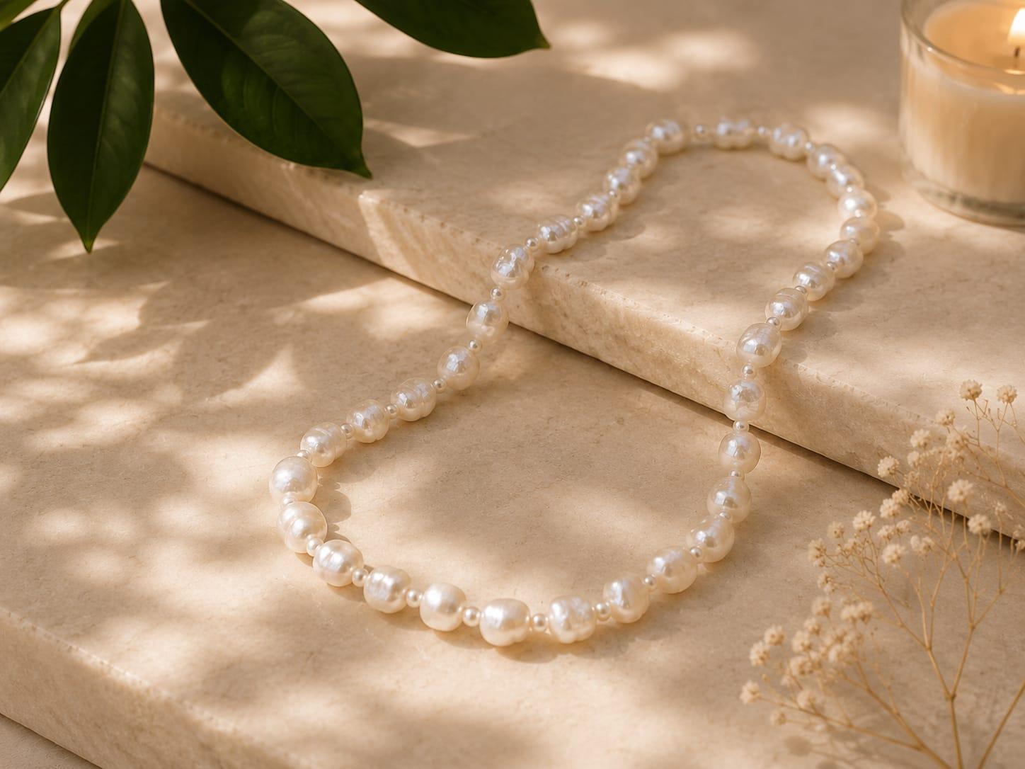 Baroque pearl necklace, Kaanha's craftsmanship
