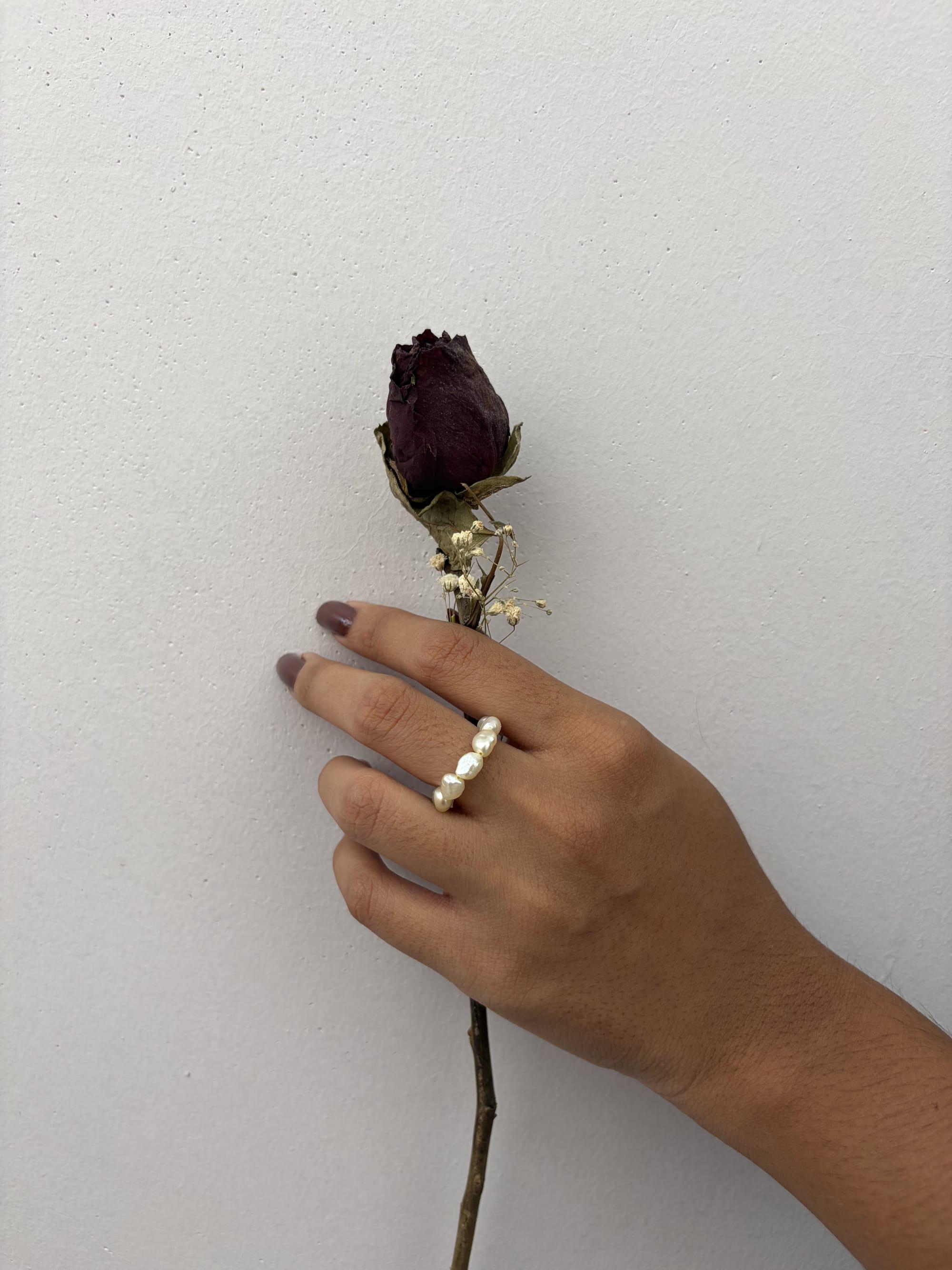 Golden nugget pearl ring - image 4
