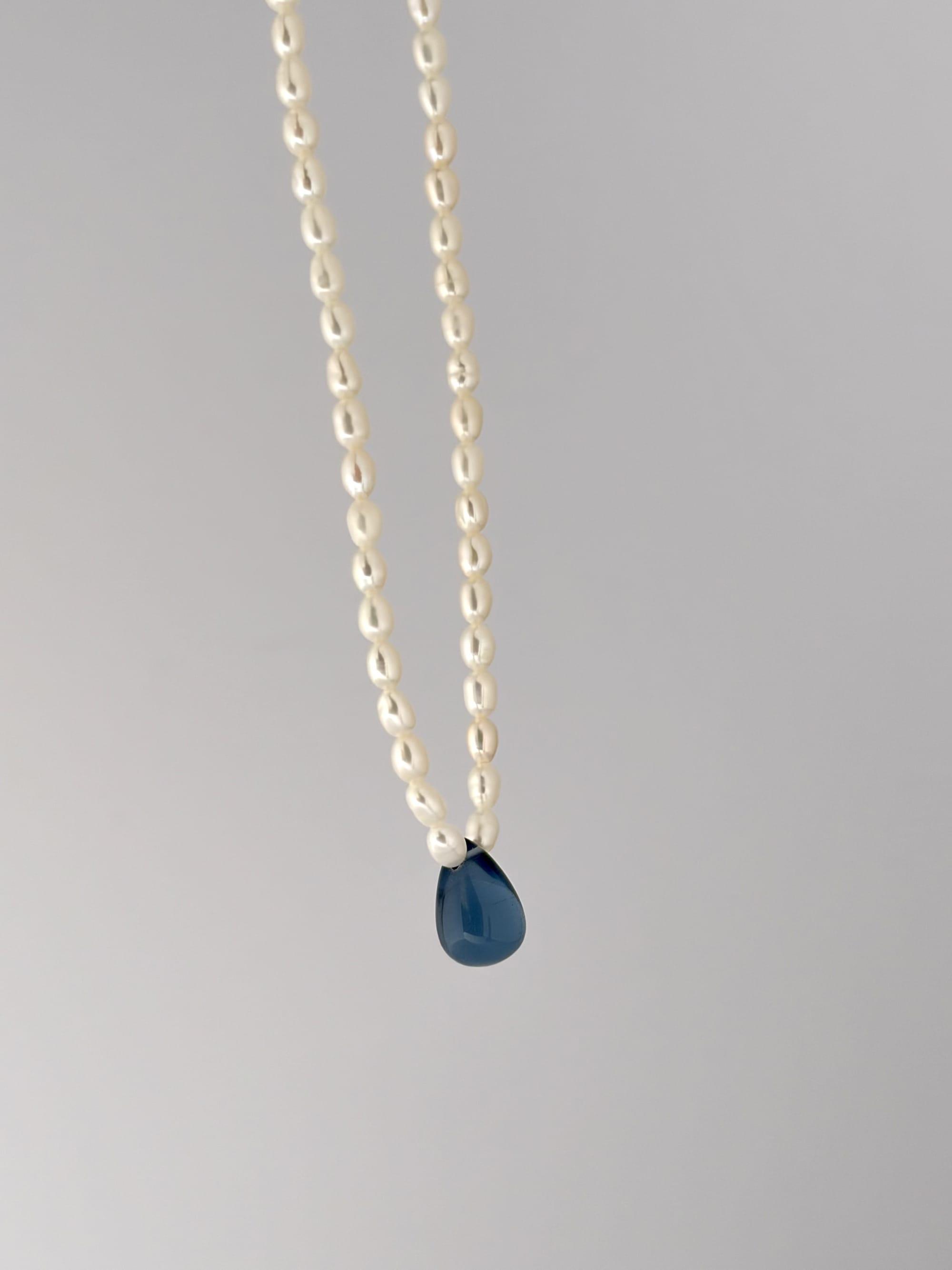 London blue quartz teardrop pearl necklace - image 4