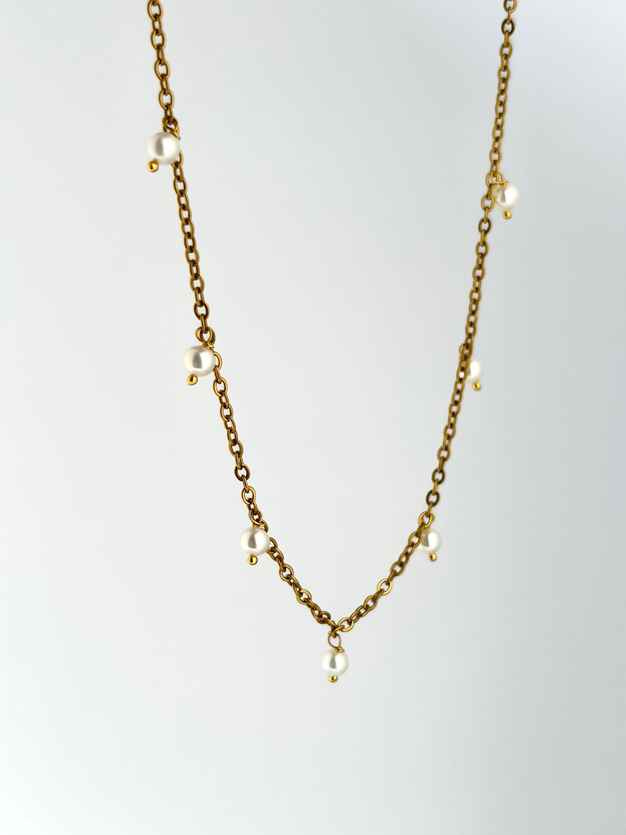 Multi drop pearl necklace