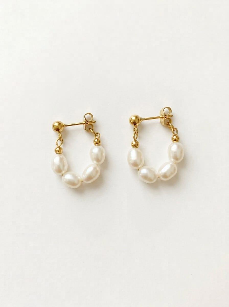 Eternity pearl hoops