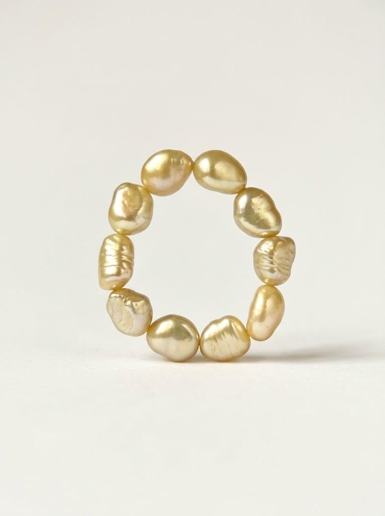 Golden nugget pearl ring