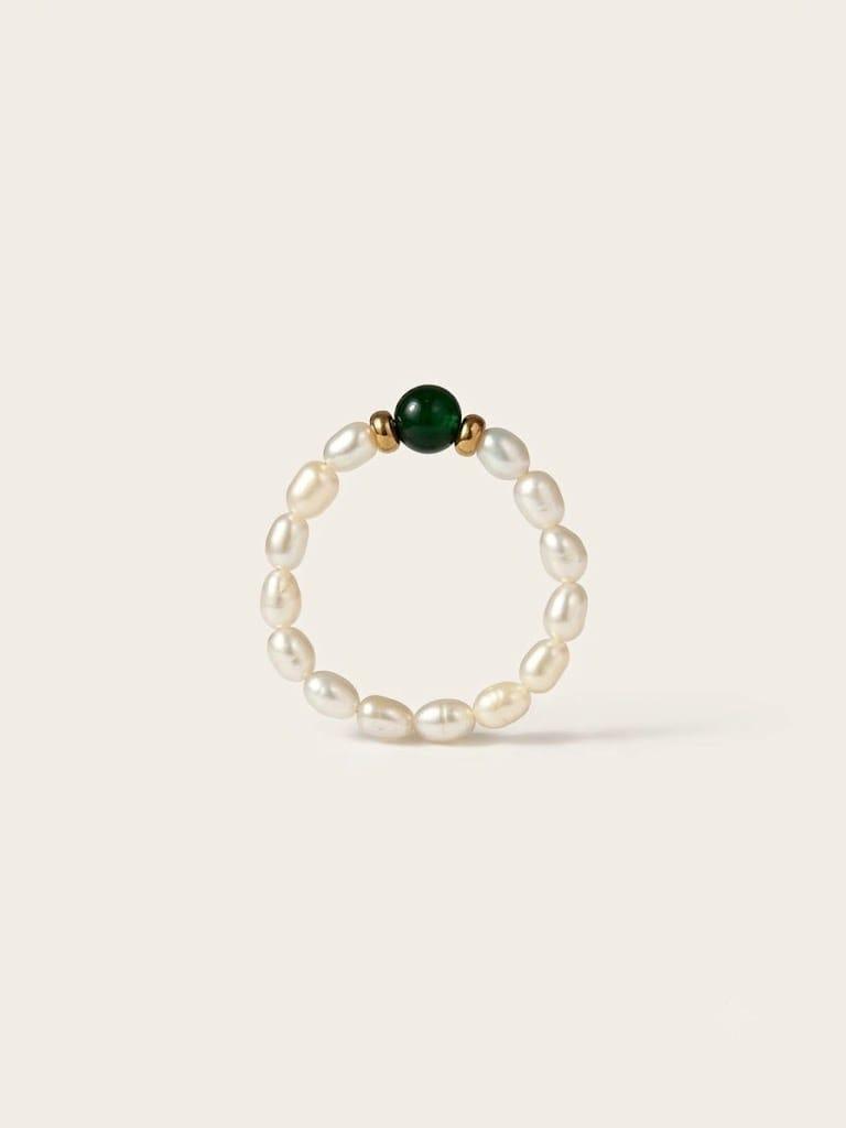 Jade pearl ring