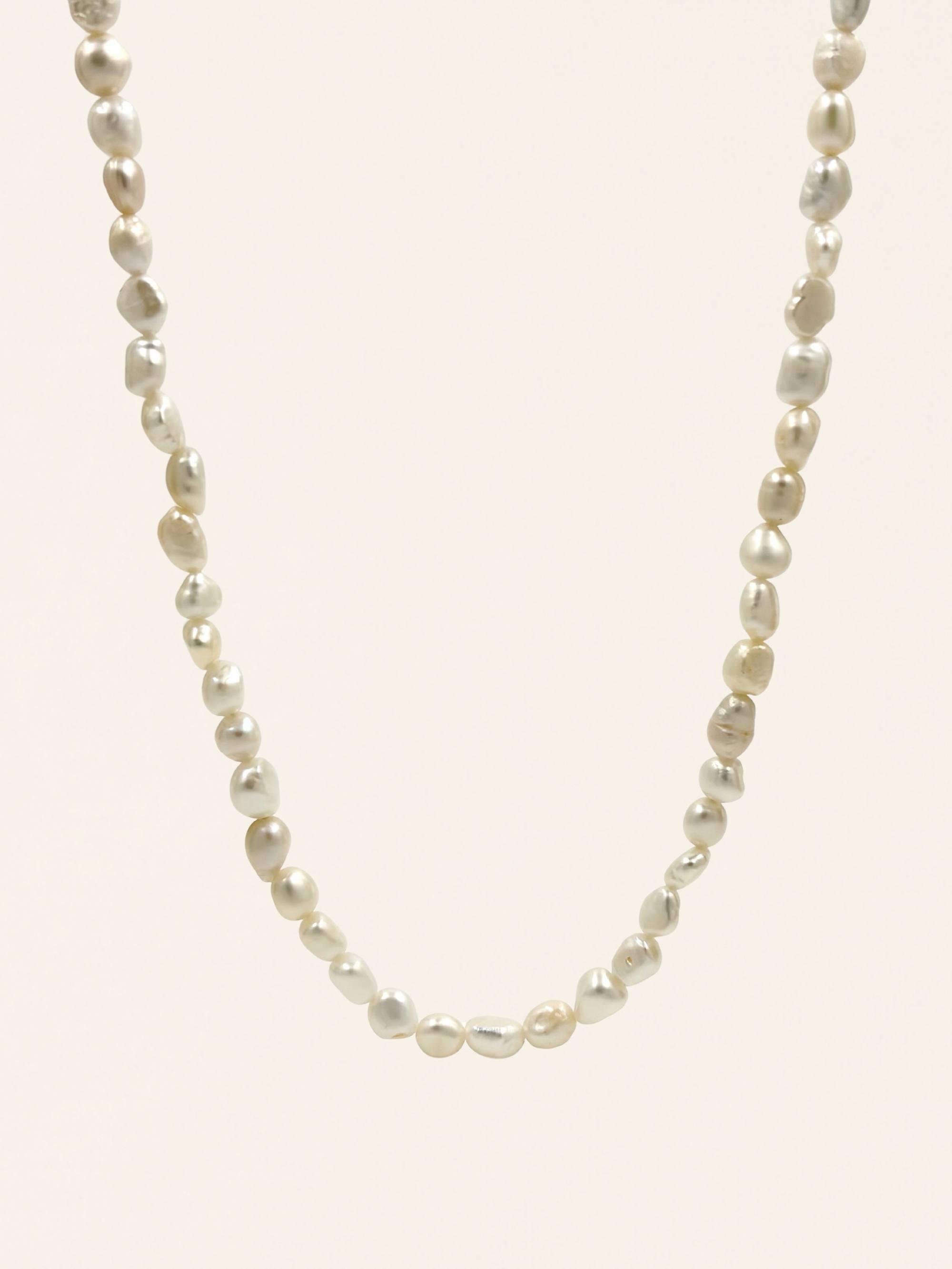 The classic white pearl necklace